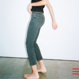 BDG Washed Black High Waisted Girlfriend Jeans